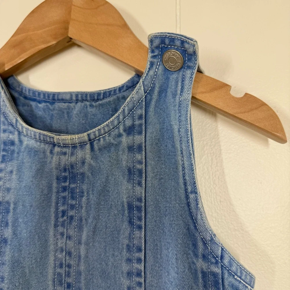 Cherokee Vintage Pleated Denim Overall Dress